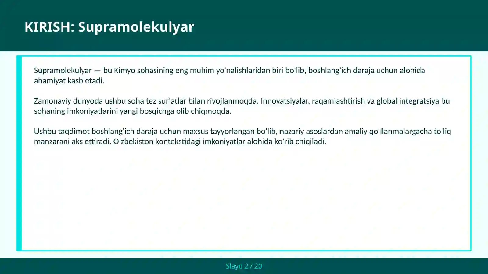SUPRAMOLEKULYAR 2
