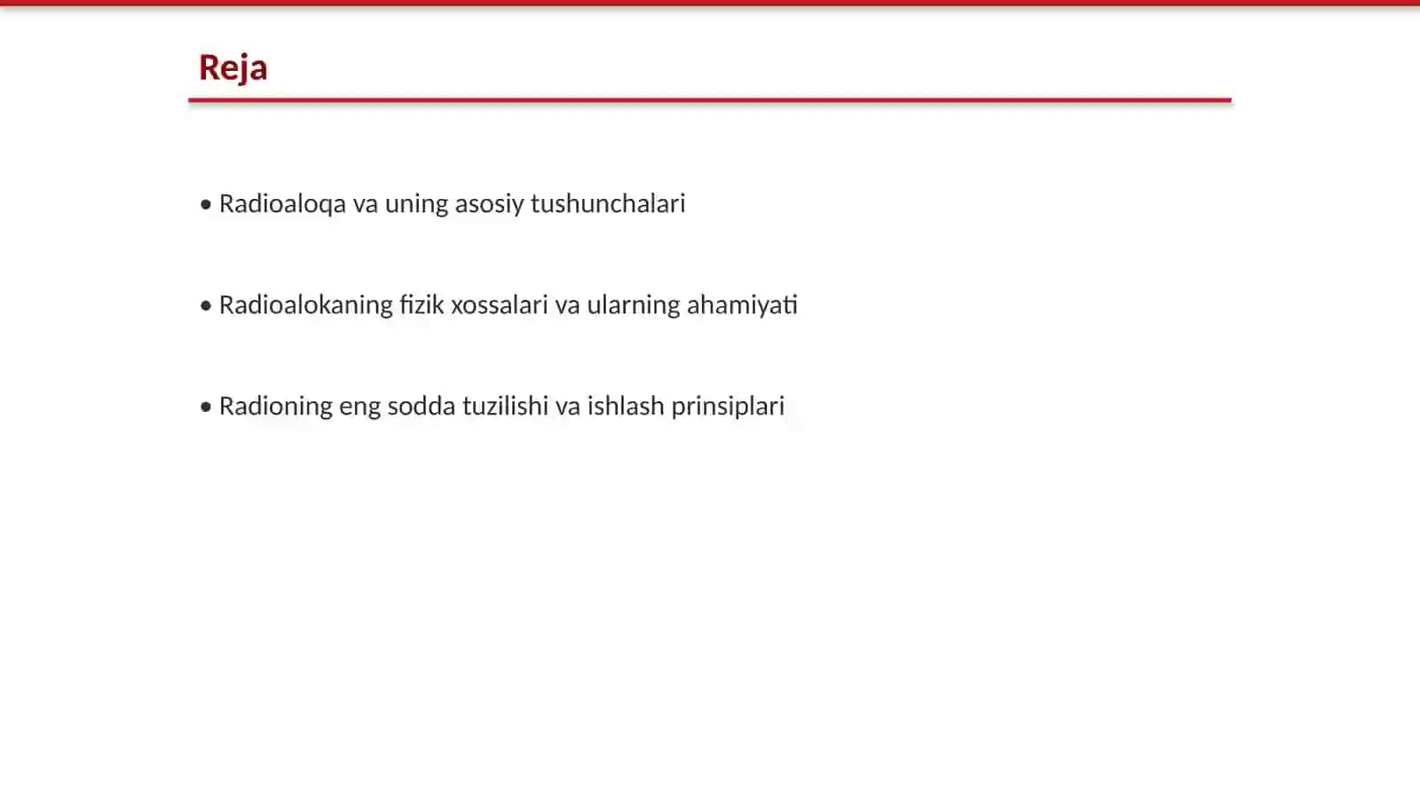 Radioaloqaning fizik xossalari 2
