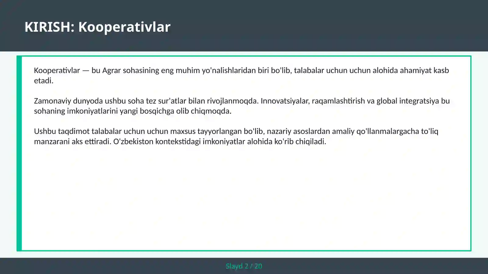 Kooperativlar 2