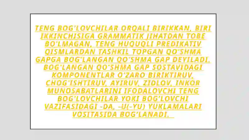 Bogʻlangan qoʻshma gaplar 2