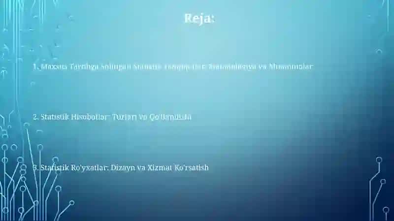 Maxsus Tartibga Solingan Statistik Tadqiqotlar: Metodologiya va Muammolar 2
