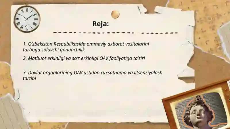Oʻzbekiston Respublikasida ommaviy axborot vositalarini tartibga soluvchi qonunchilik 2