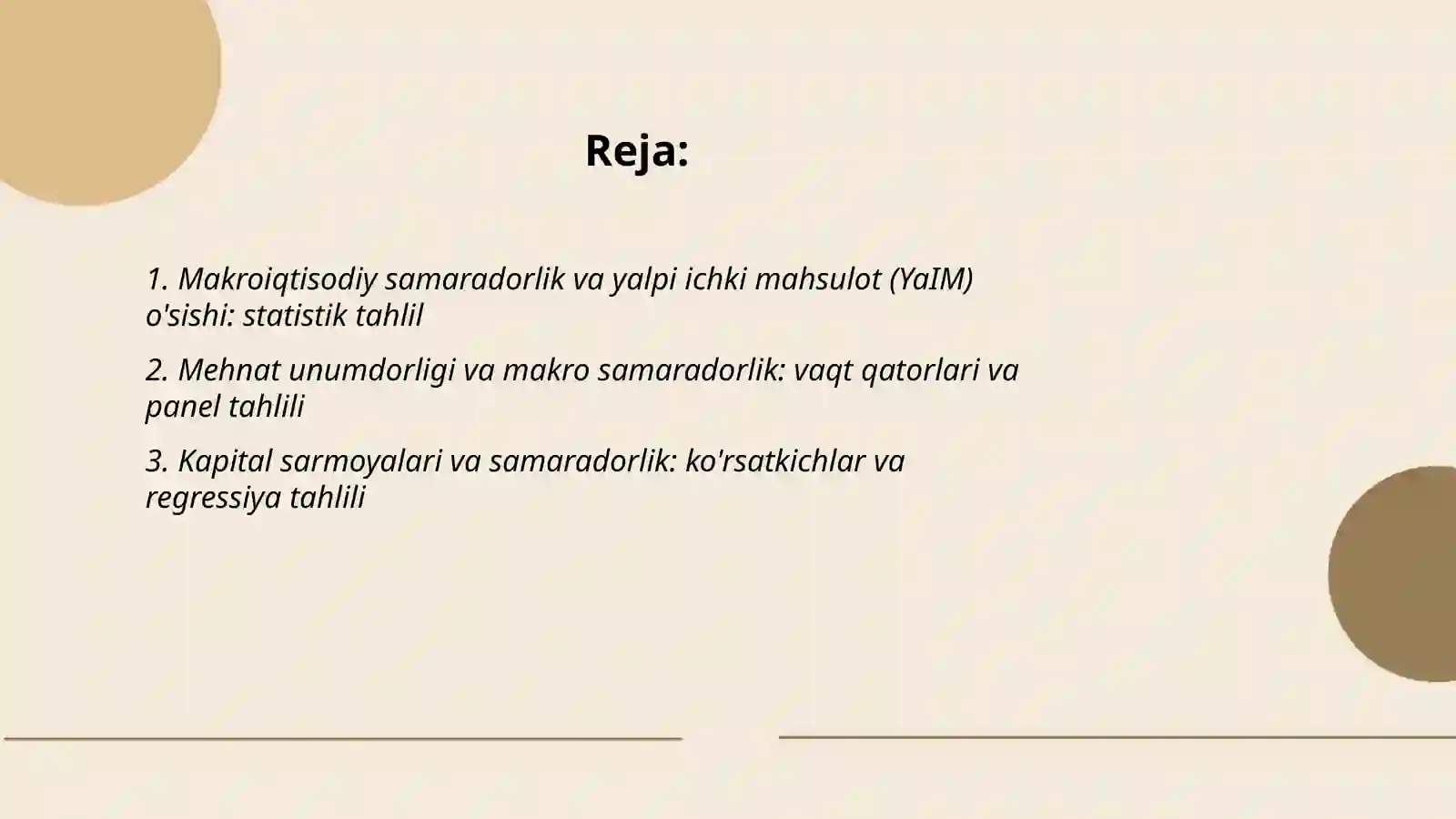 Makroiqtisodiy samaradorlik darajasiga tasir etuvchi omillar va ularni statistik tahlil etish 2