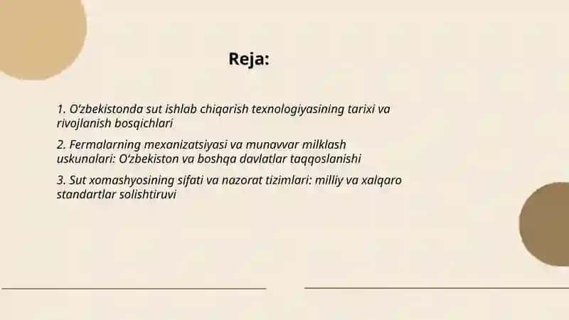 Sut ishlab chiqarish texnologiyasi rivojlanishi va bowqa davlatlar bilan solishtirish 2