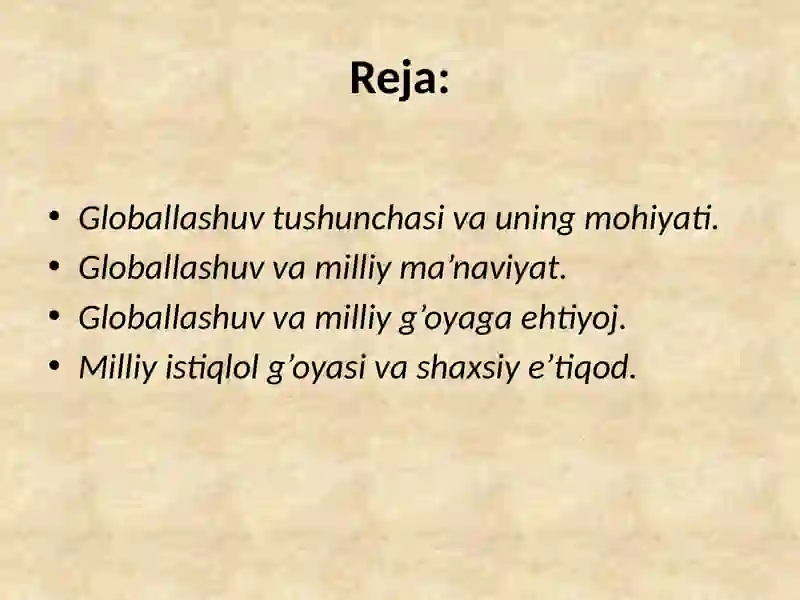 GLOBAL JARAYONLAR DIALEKTIKASI 2