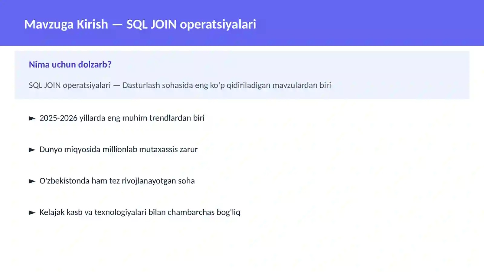 SQL JOIN operatsiyalari 2