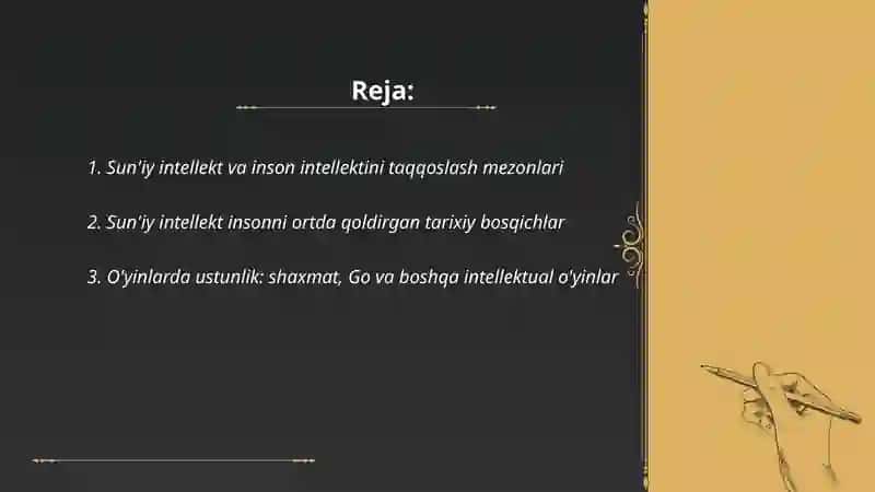 Sun'iy intellekt va inson intellektini taqqoslash mezonlari 2