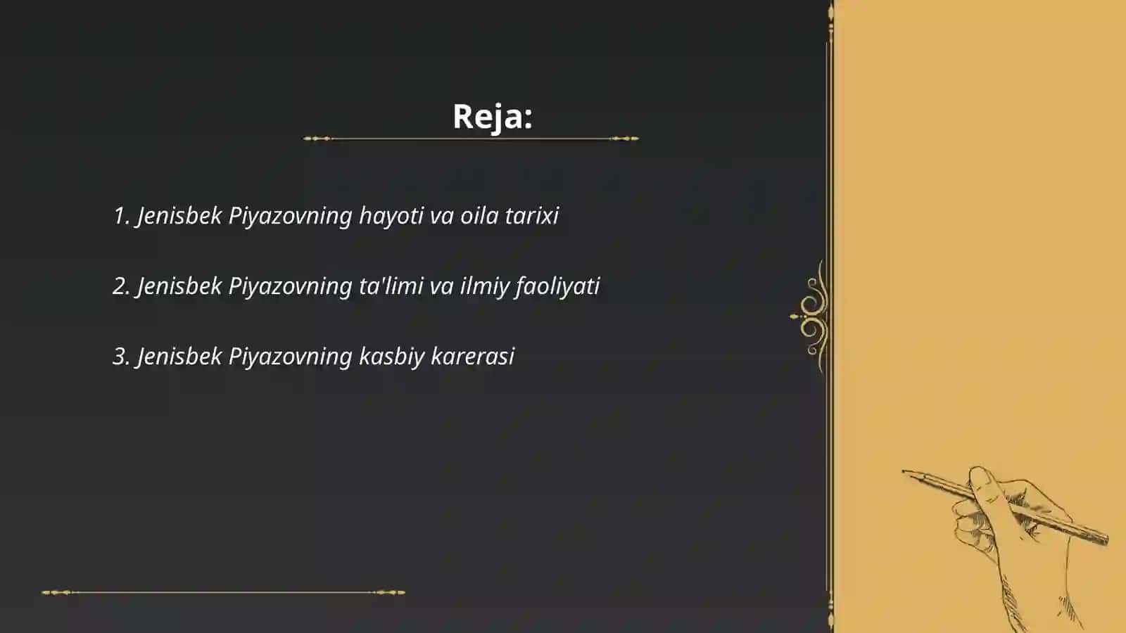 Jenisbek Piyazovning hayoti va oila tarixi 2
