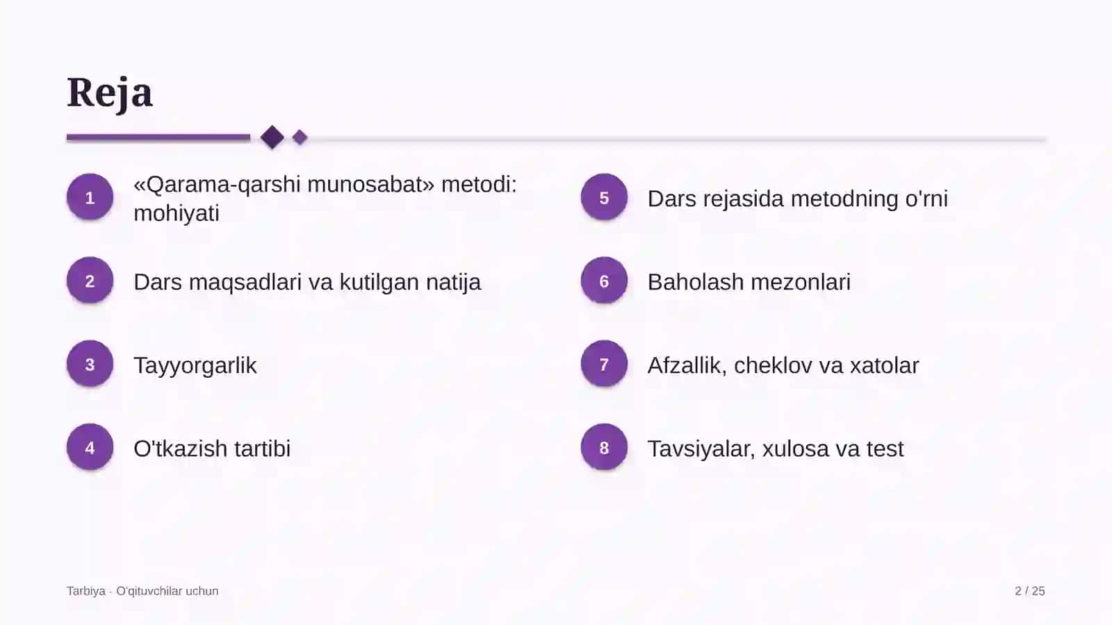tarbiya darslarida qarama qarshi munosabat metodidan foydalanish 6526 2