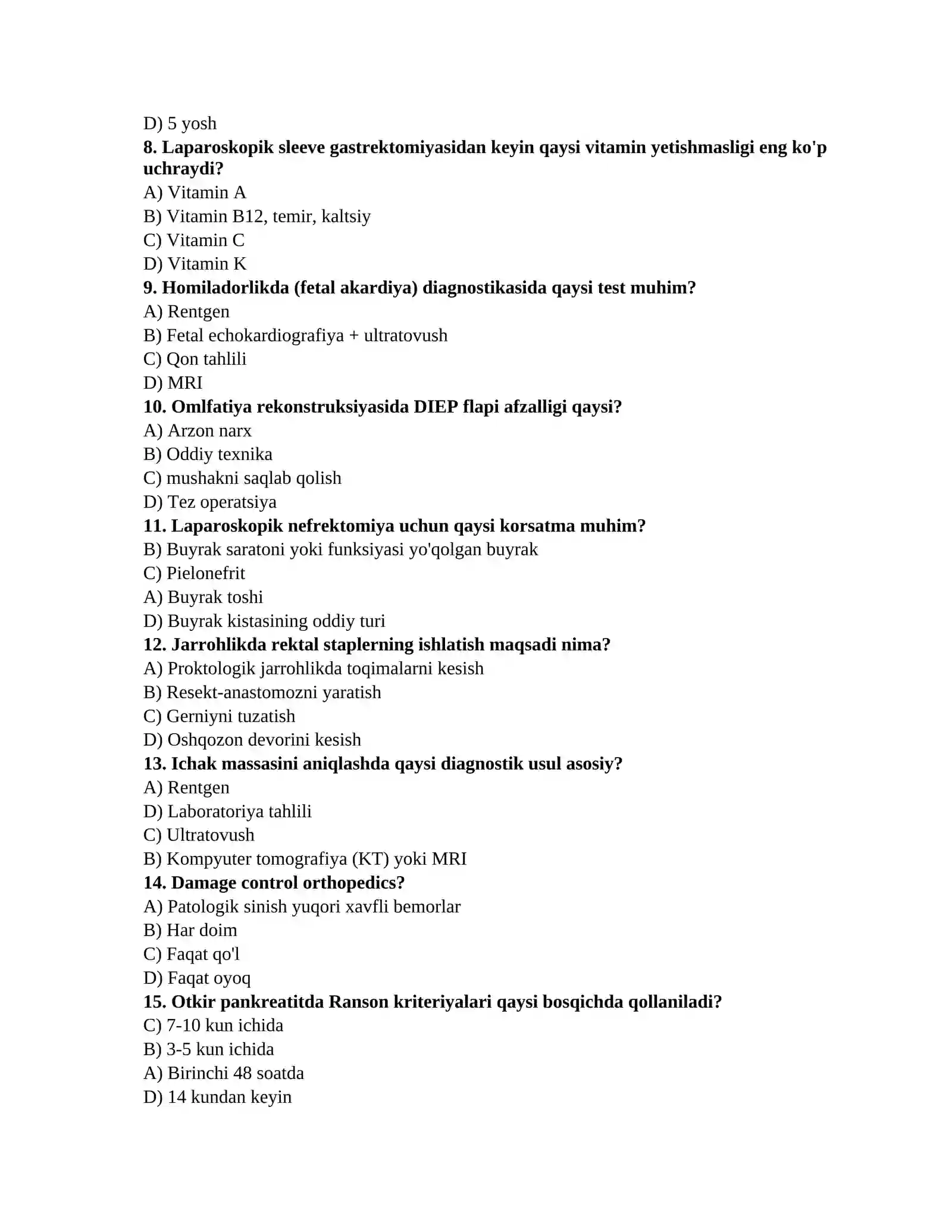 Ordinatura test bazasi 2