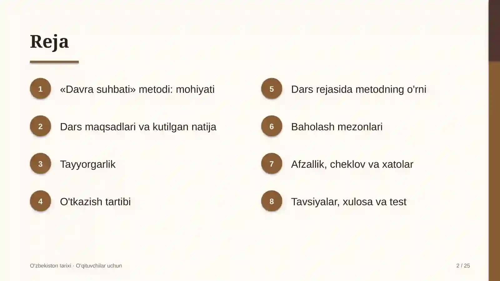 o'zbekiston tarixi darslarida davra suhbati metodidan foydalanish 8648 2