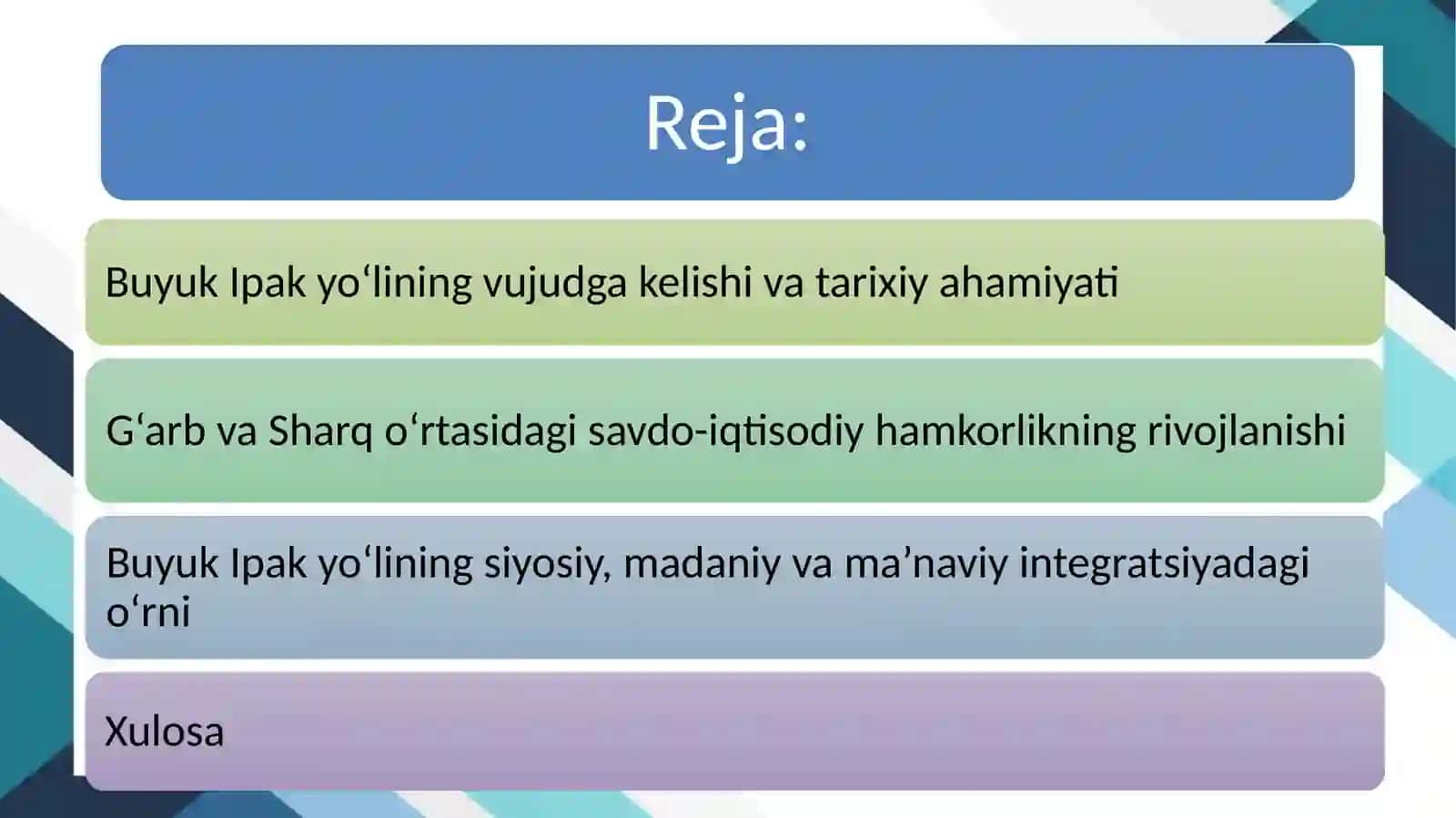 “Buyuk ipak yo’li”: g’arb va sharq o’rtasidagi ijtimoiy-iqtisodiy va siyosiy aloqalar 2