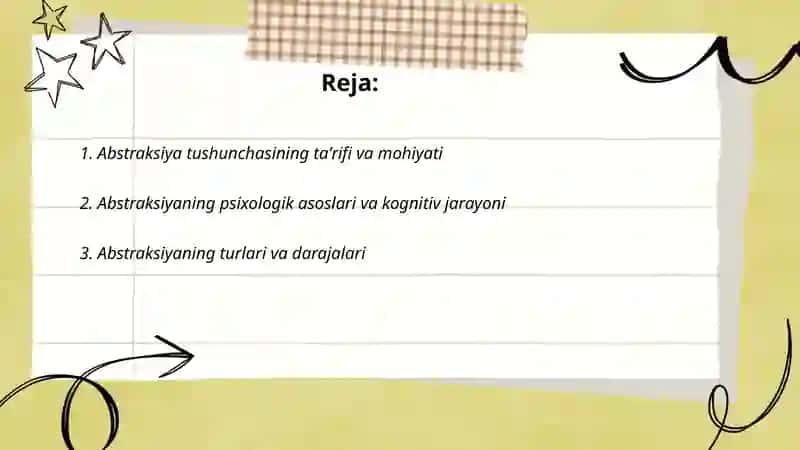 Abstraksiya tushunchasi. Xulosa va hukm 2