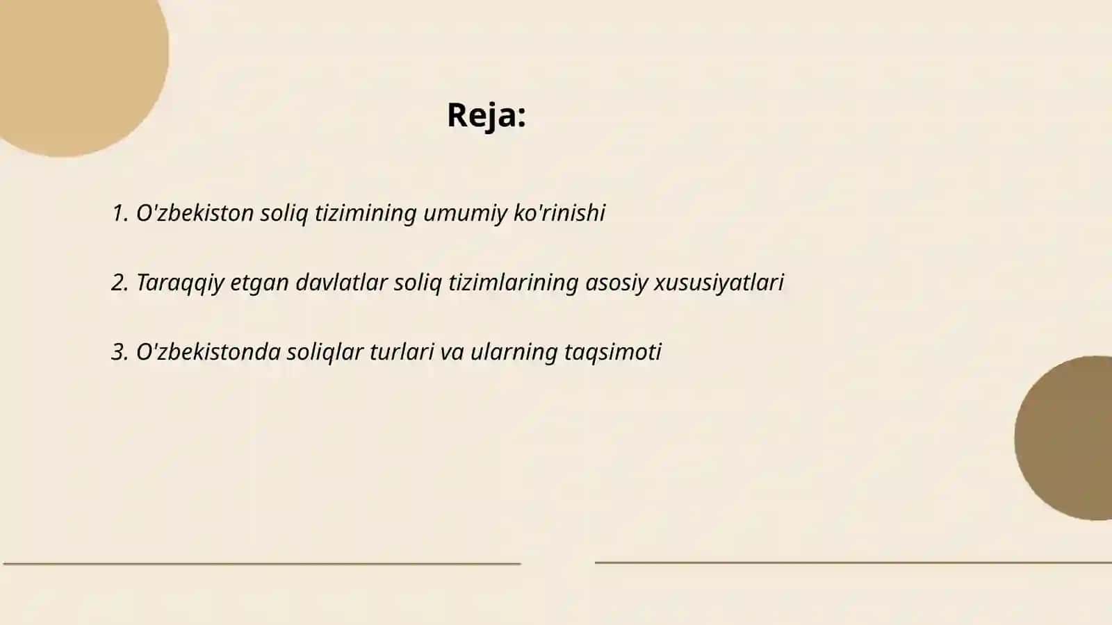 O'zbekiston Respublikasi soliq tizimining taraqqiy etgan davlatlar soliq tizimi bilan solishtirma tahlili 2