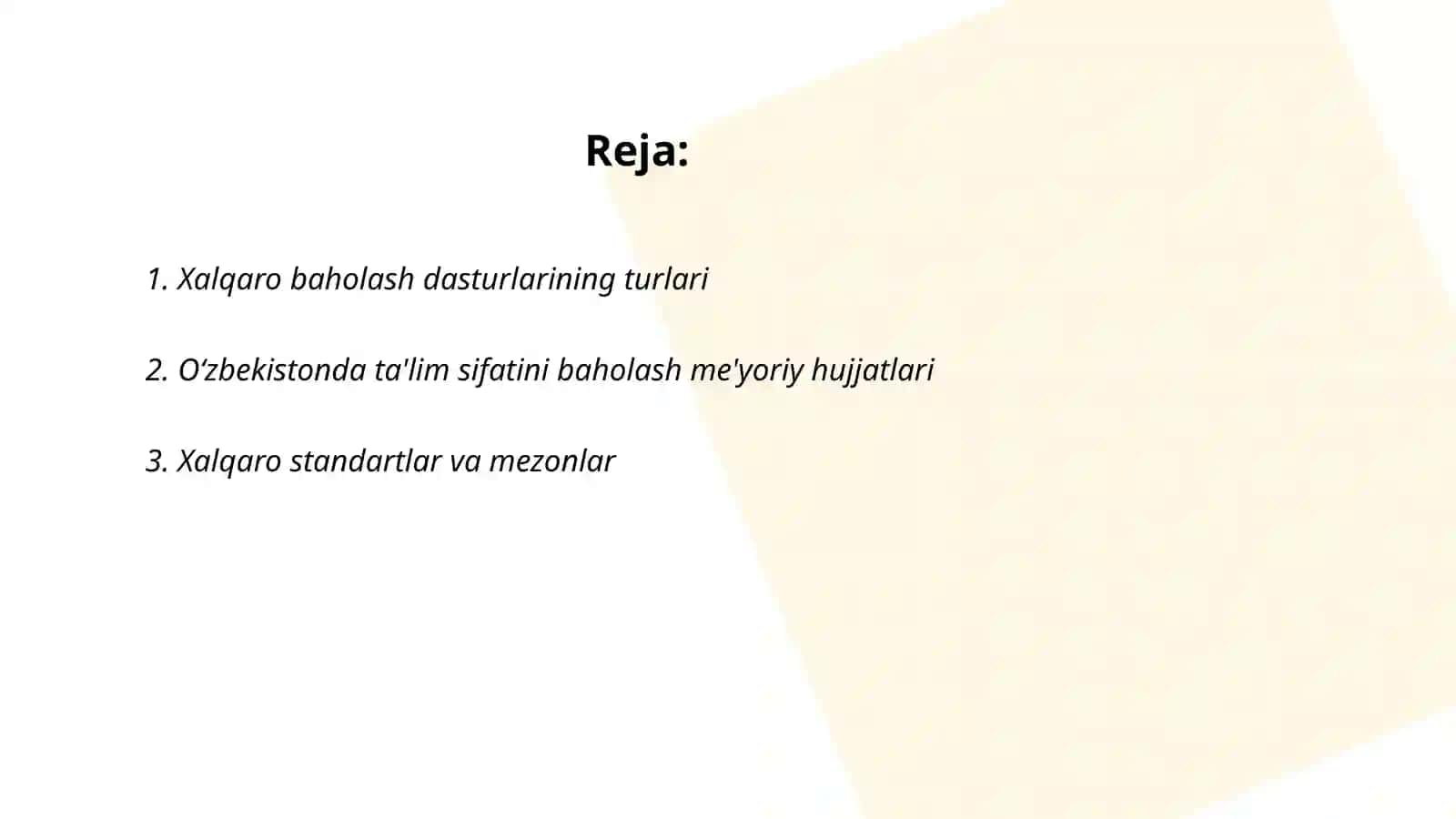 Xalq ta’limi tizimida xalqaro baholash dasturini joriy etishning me'yoriy huquqiy asoslari 2