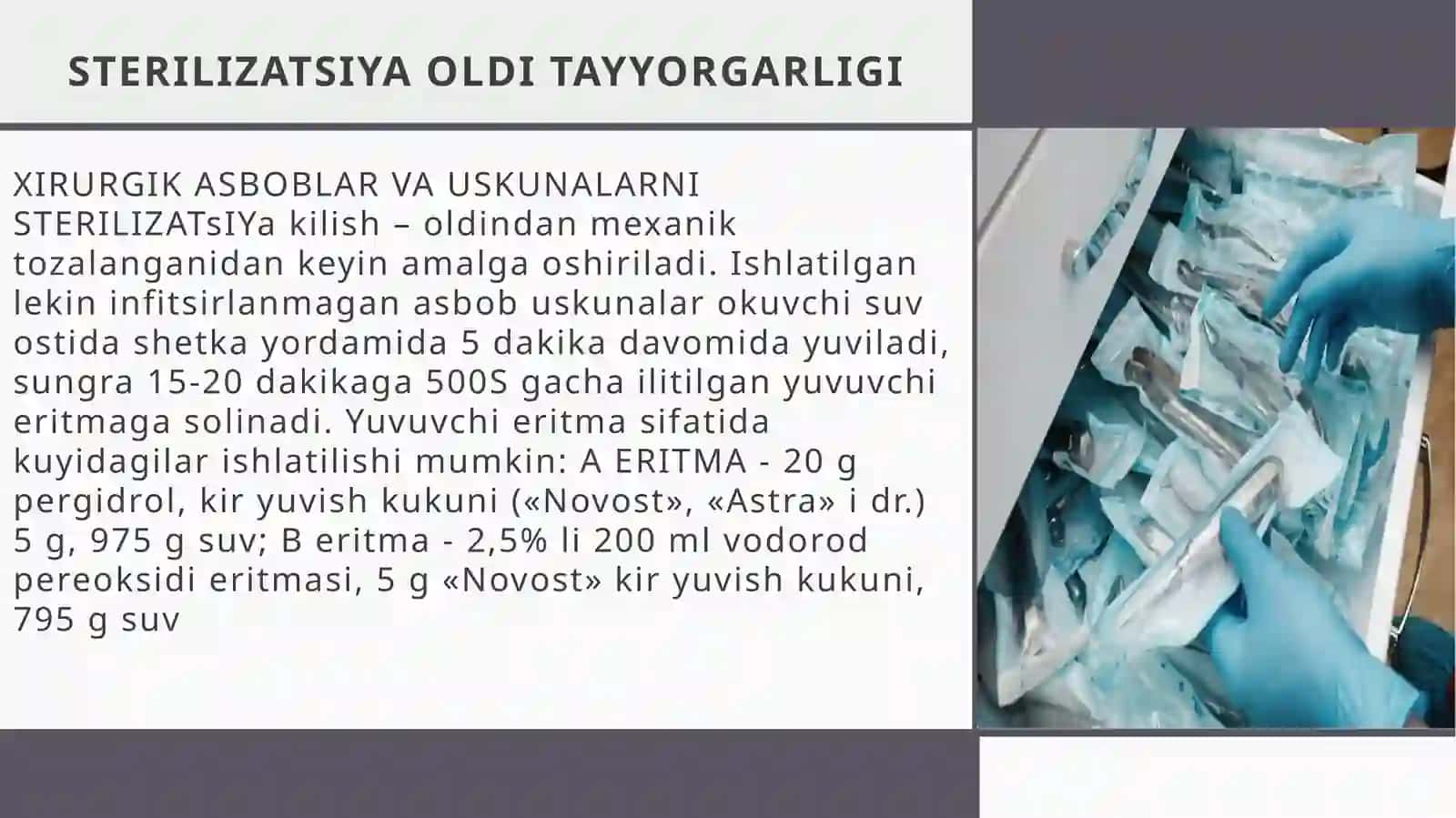 STERILIZATSIYA OLDI TAYYORGARLIGI 2