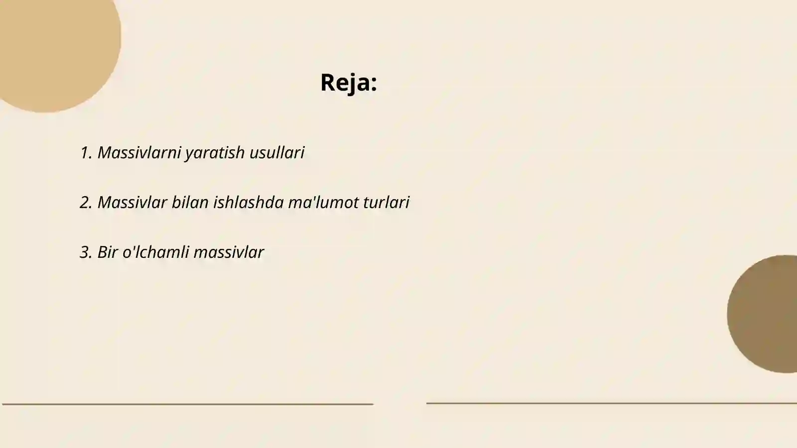 Massivlar haqida 2