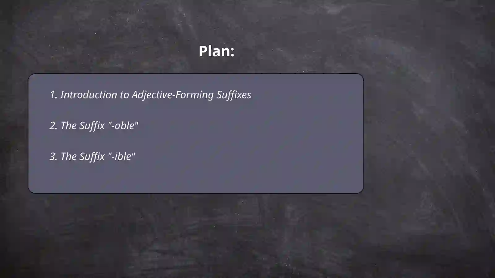 Adjective - forming suffixes 2