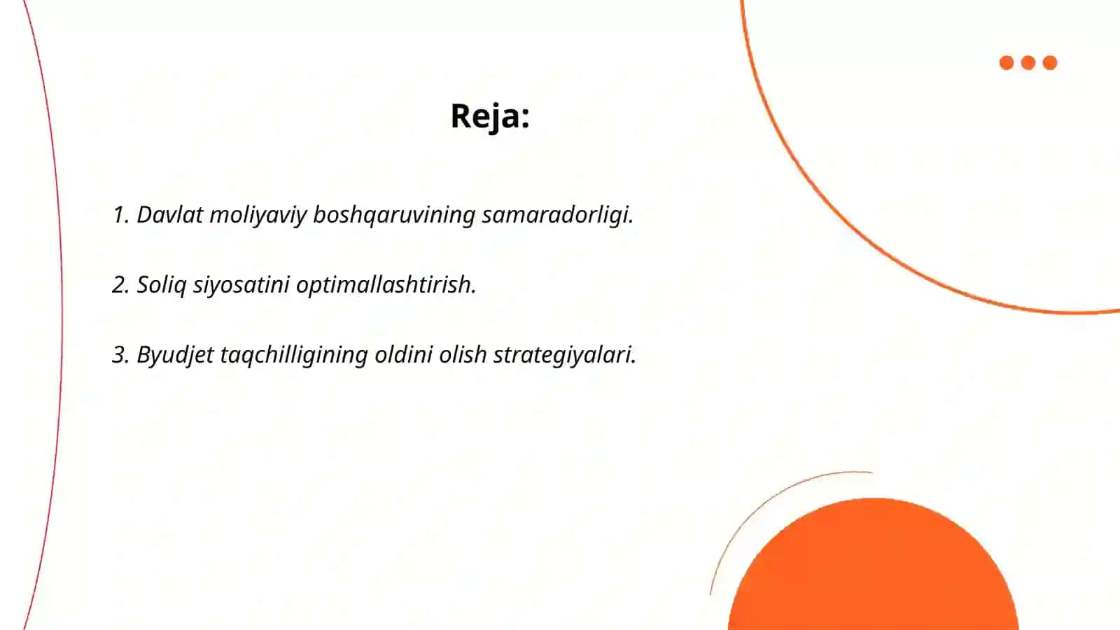 Õzbekiston respublikasi budjet tizimining isloh qilishning dolzarb muomilasi 2