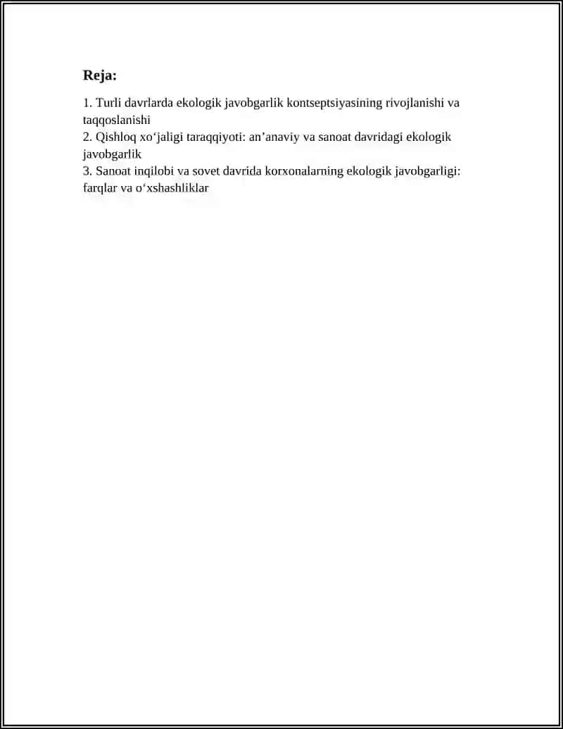 TURLI DAVRLARDA EKALOGIK JAVOBGARLIK MASALALARINI TAQQOSLASH 2