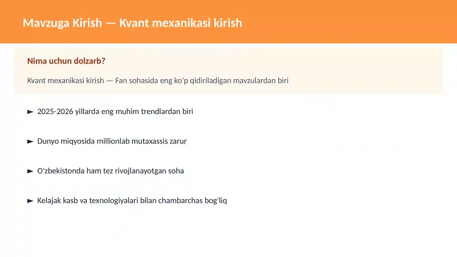 Kvant mexanikasi kirish 2