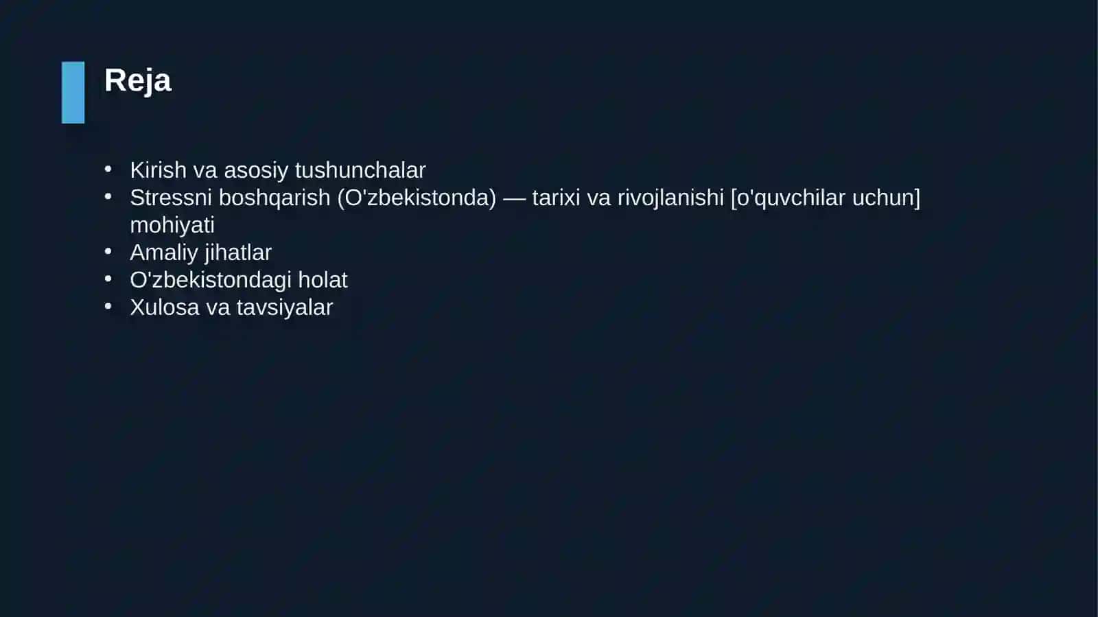 Stressni boshqarish (O'zbekistonda) — tarixi va rivojlanishi [o'quvchilar uchun] 2