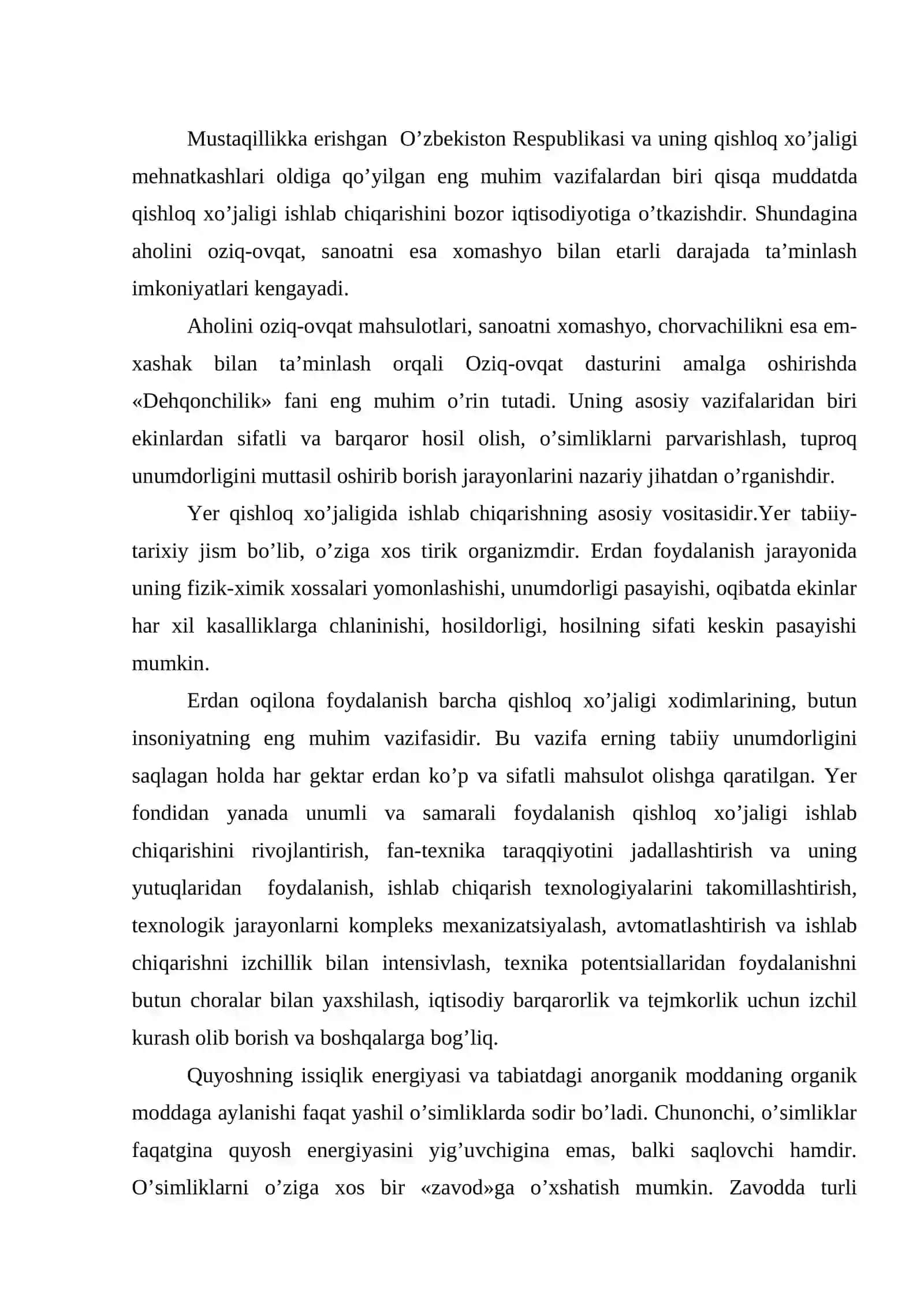 Qishloq xo’jаligidа ishlаb chiqаrish texnologiyasi fаni 2