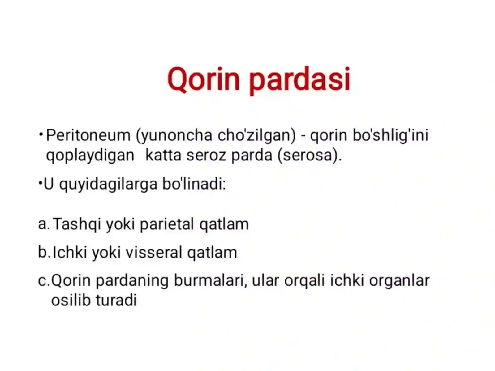 Qorin pardasi 2