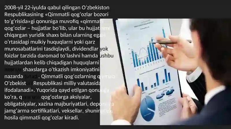 O`ZBEKISTONDA QIMMATLI QOG`OZLAR EMISSIYASI 2