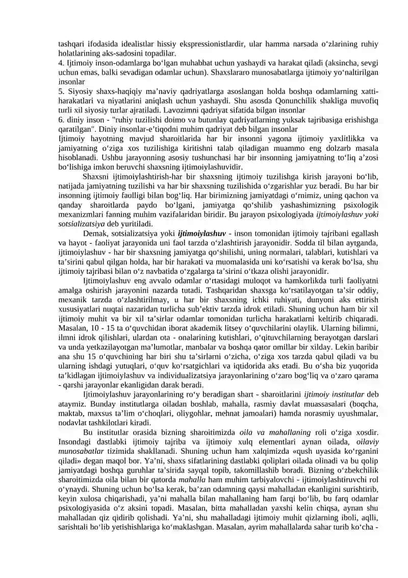 Ijtimoiy institut- inson faoliyatining muhim sohalarini tartibga soluvchi ob’ekt sifatida. 2