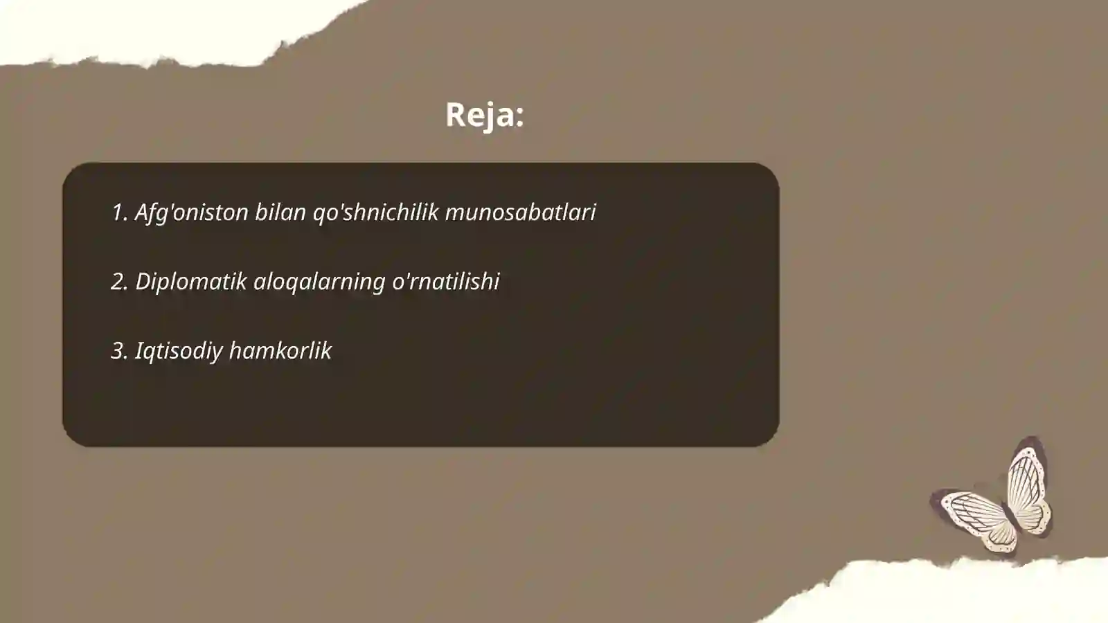 O'zbekiston Afg'oniston munosabatlari 2