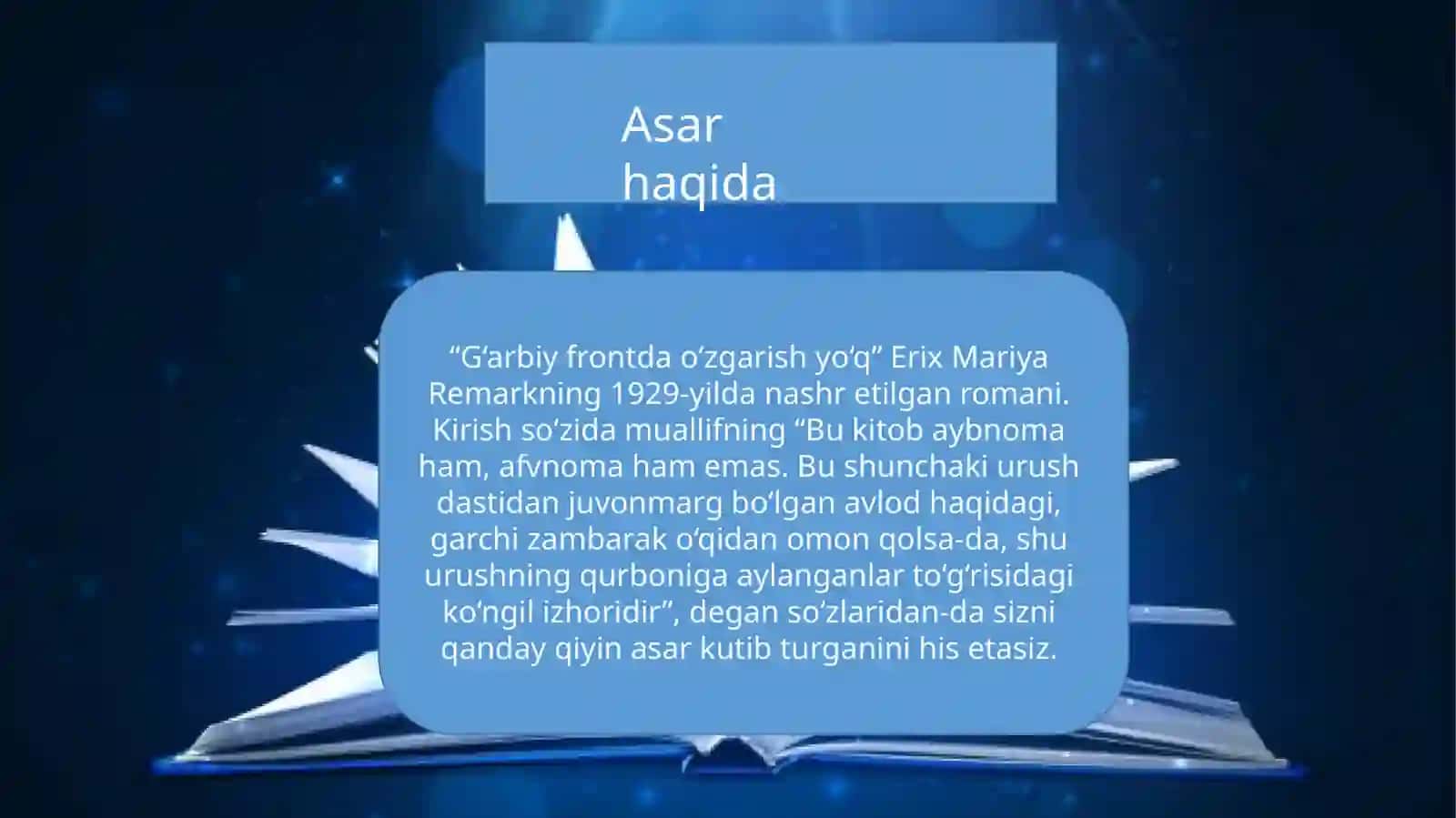 Erix Mariya Remark g’arbiy frontda o’zgarish yo’q asari 2