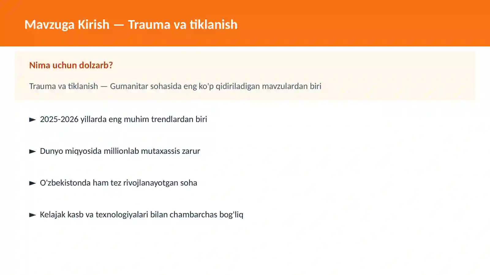 Trauma va tiklanish 2