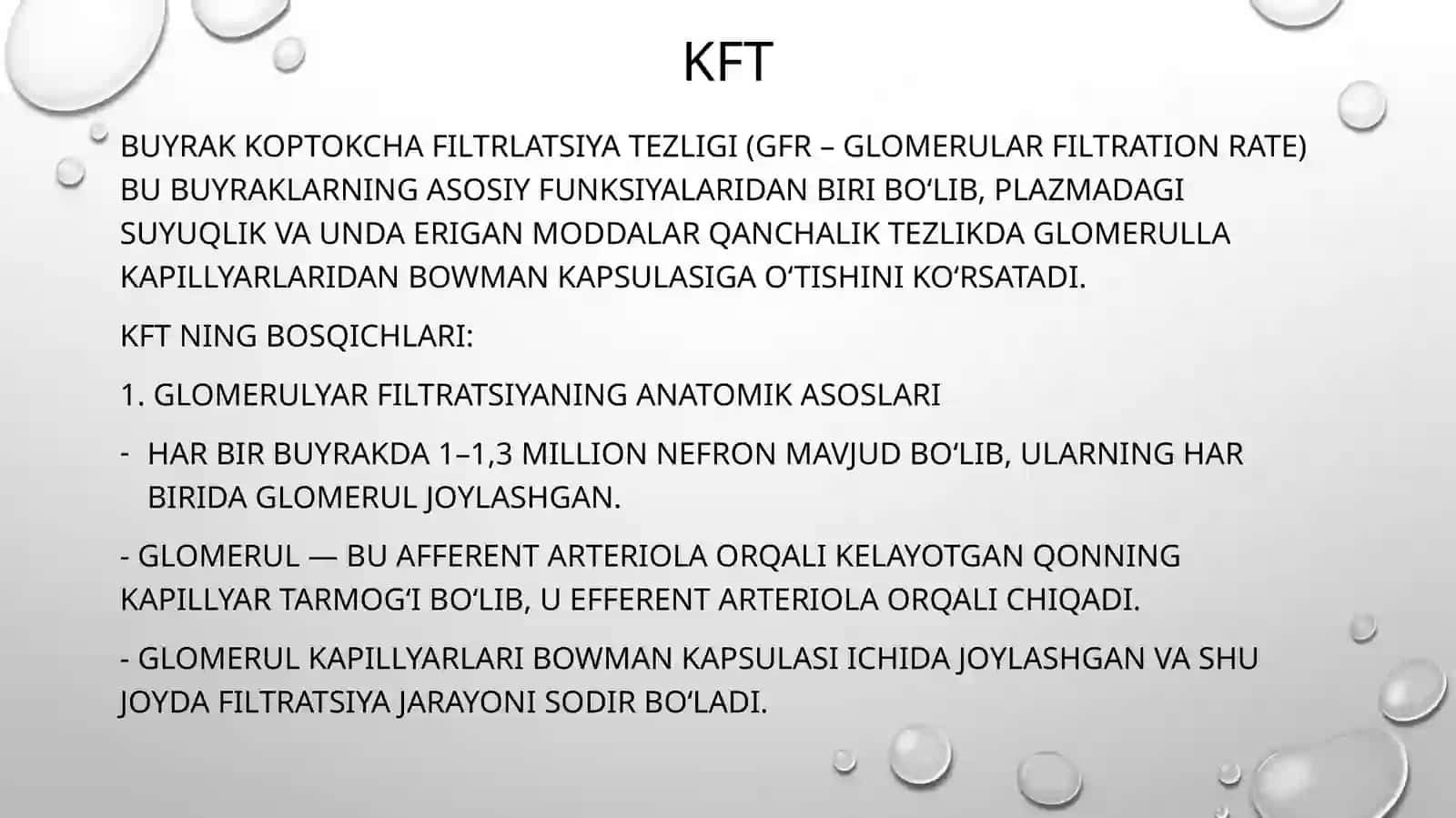 Koptokcha Fitratsiya Tezligi. Buyrak biopsiyasi 2