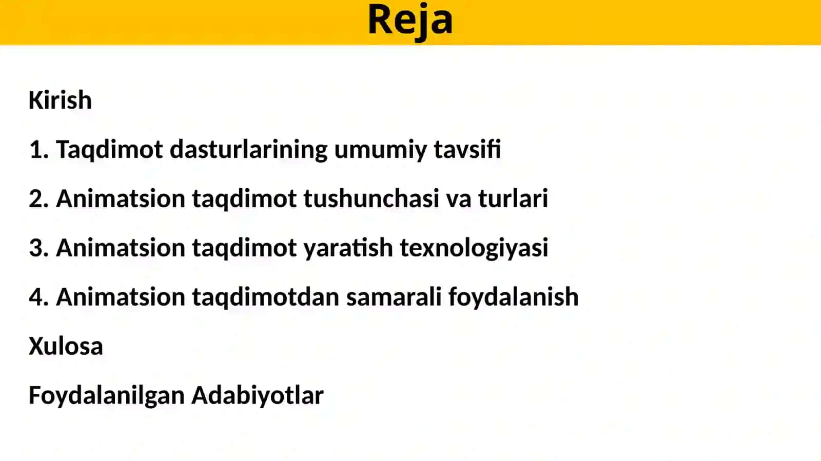 ZAMONAVIY TAQDIMOTLAR YARATISH 2