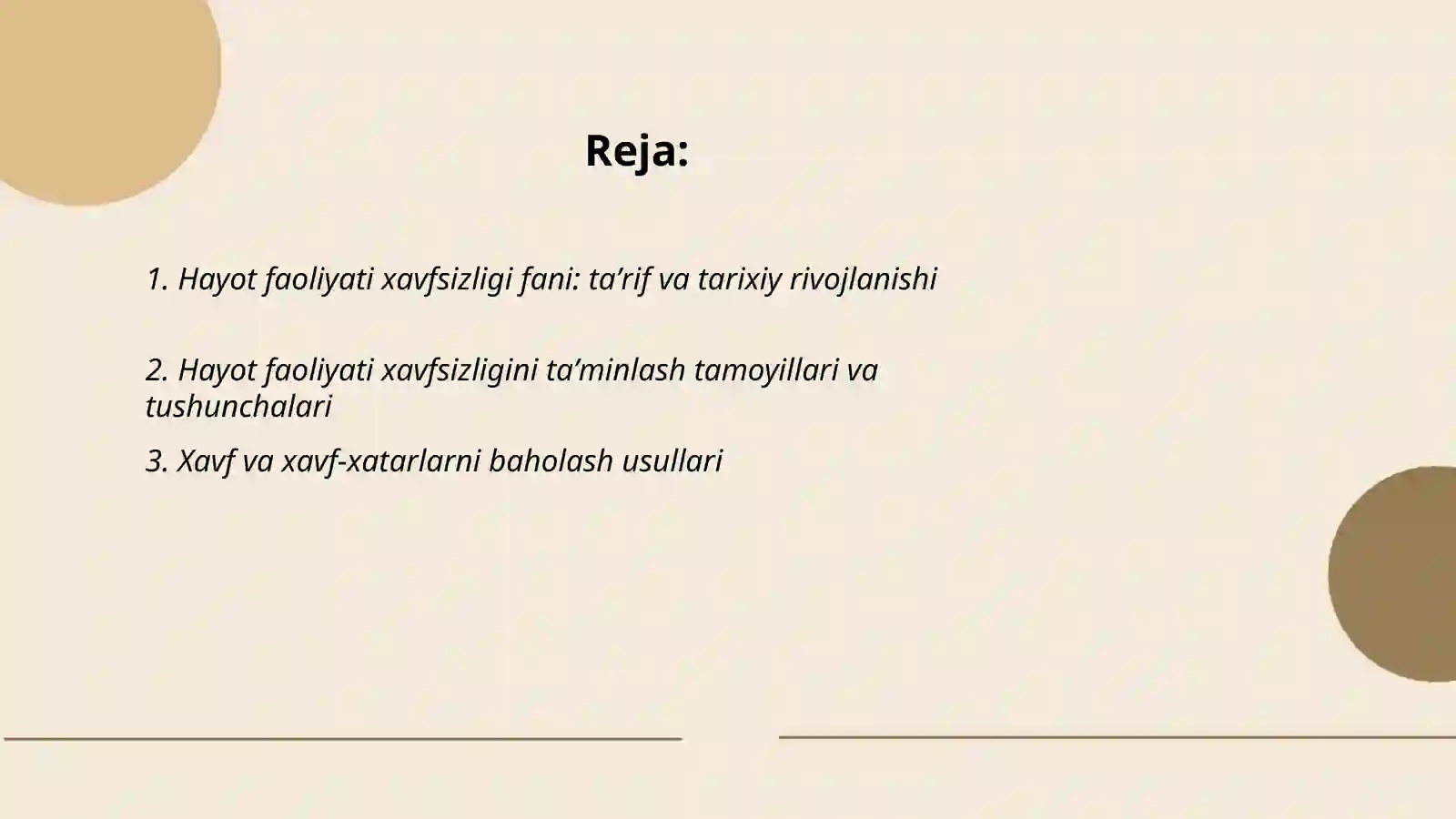 Hayot faoliyati xavfsizligi fani 2