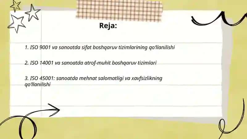 ISO 9001 va sanoatda sifat boshqaruv tizimlarining qoʻllanilishi 2