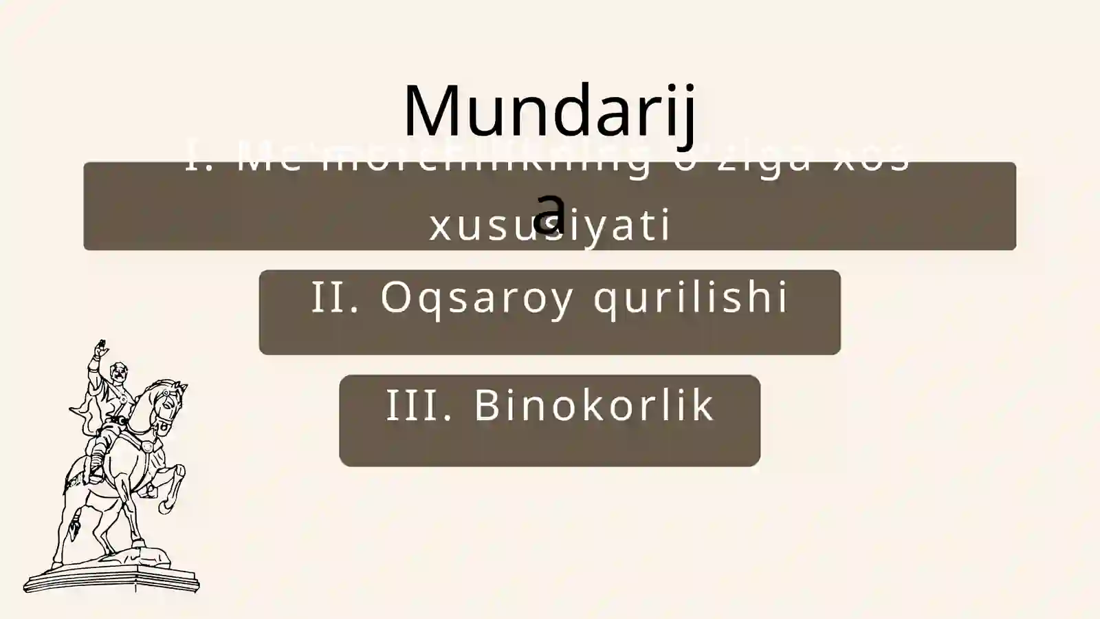 TEMURIYLAR DAVRIDA ME'MORCHILIGI 2