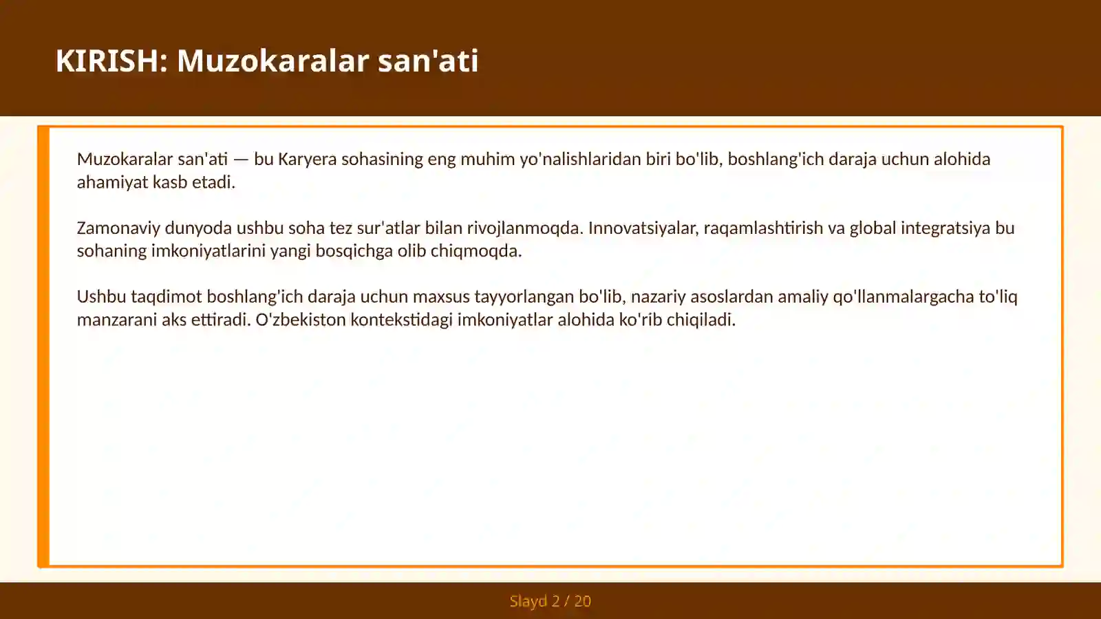 Muzokaralar san'ati 2