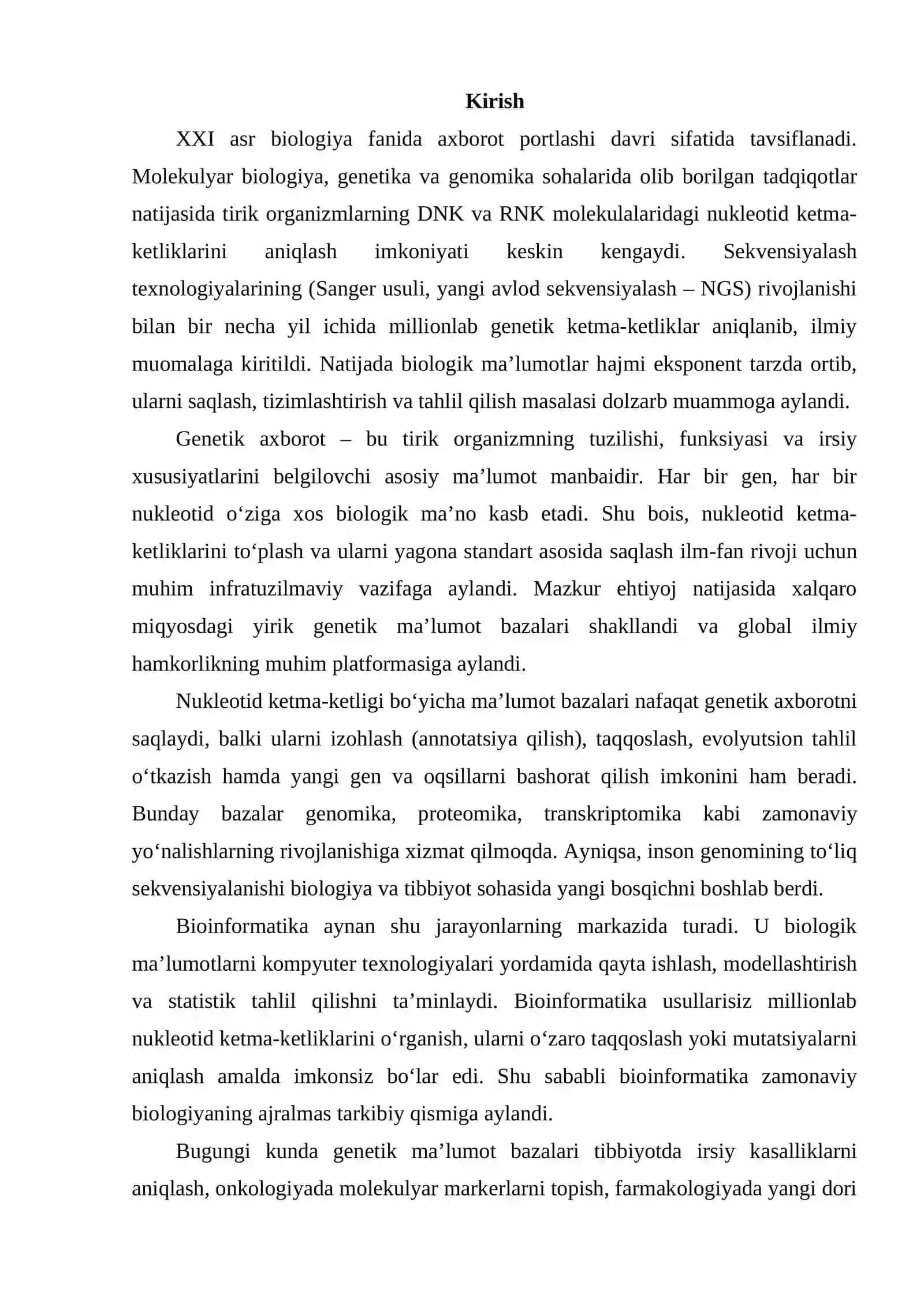 Zamonaviy Biologiya Rivojlanishidagi Bioinformatikaning Hissasi 2