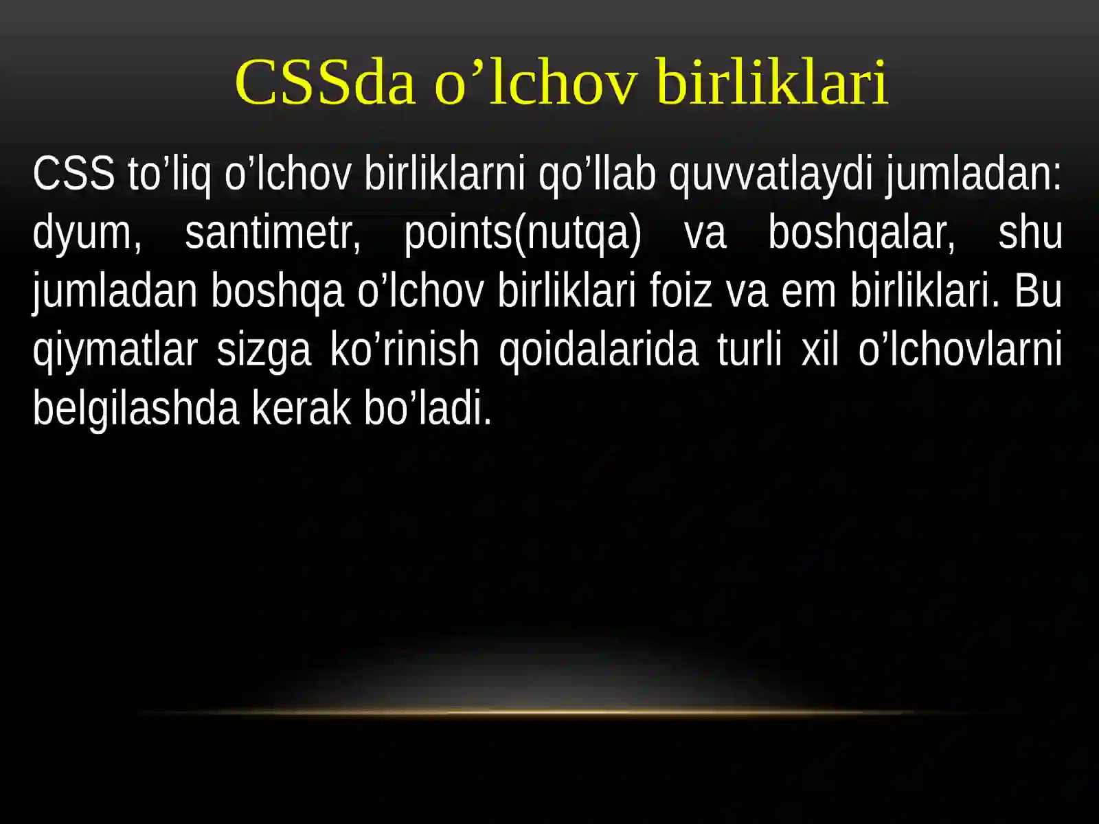 CSS va uning umumiy sintaksisi 2