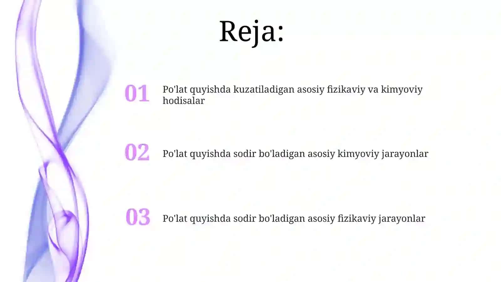 Po'lat quyishda kuzatiladigan asosiy fizikaviy va kimyoviy hodisalar 2