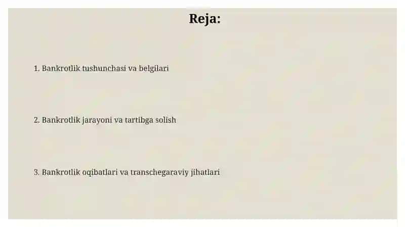 Bankrotlik tushunchasi va belgilari 2