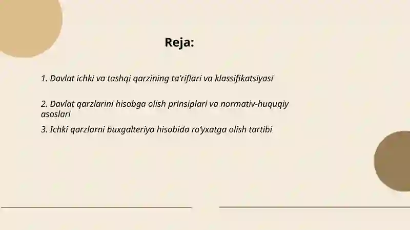 Davlatning ichki va tashqi qarzlari hisobi 2