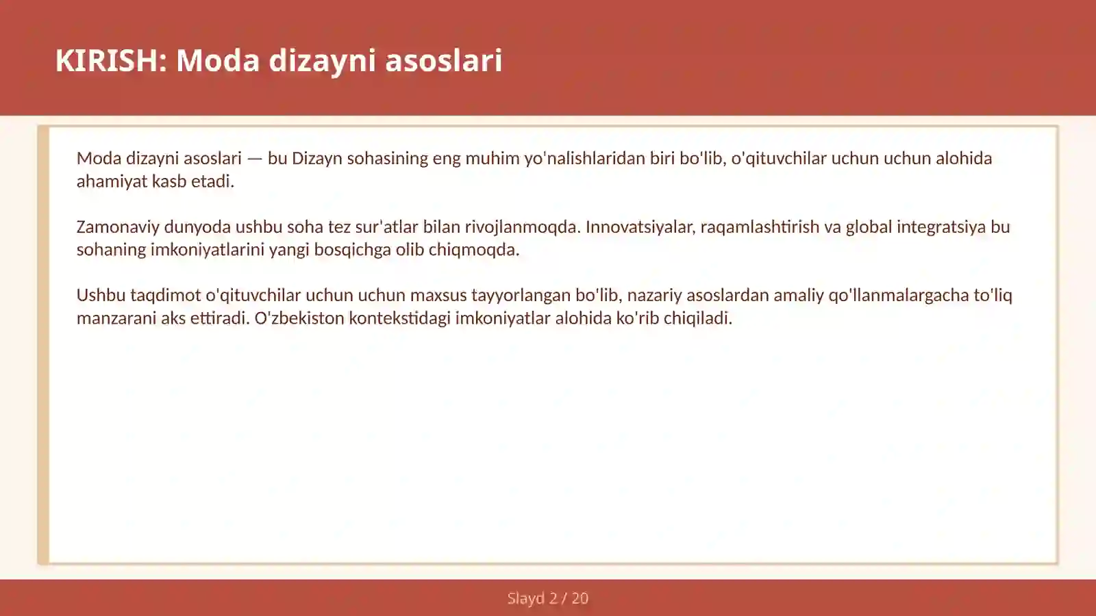 MODA DIZAYNI ASOSLARI 2