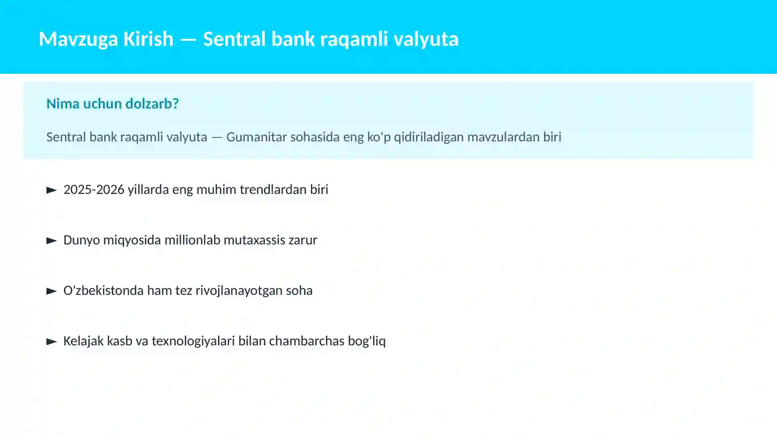 Sentral bank raqamli valyuta 2