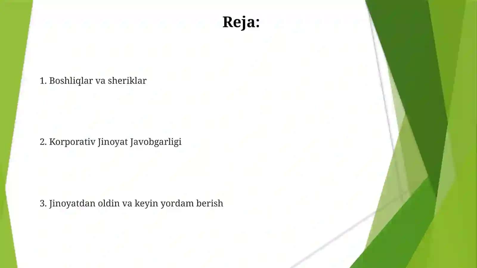 Jinoyatda ishtirokchilik turlari va shakllari 2