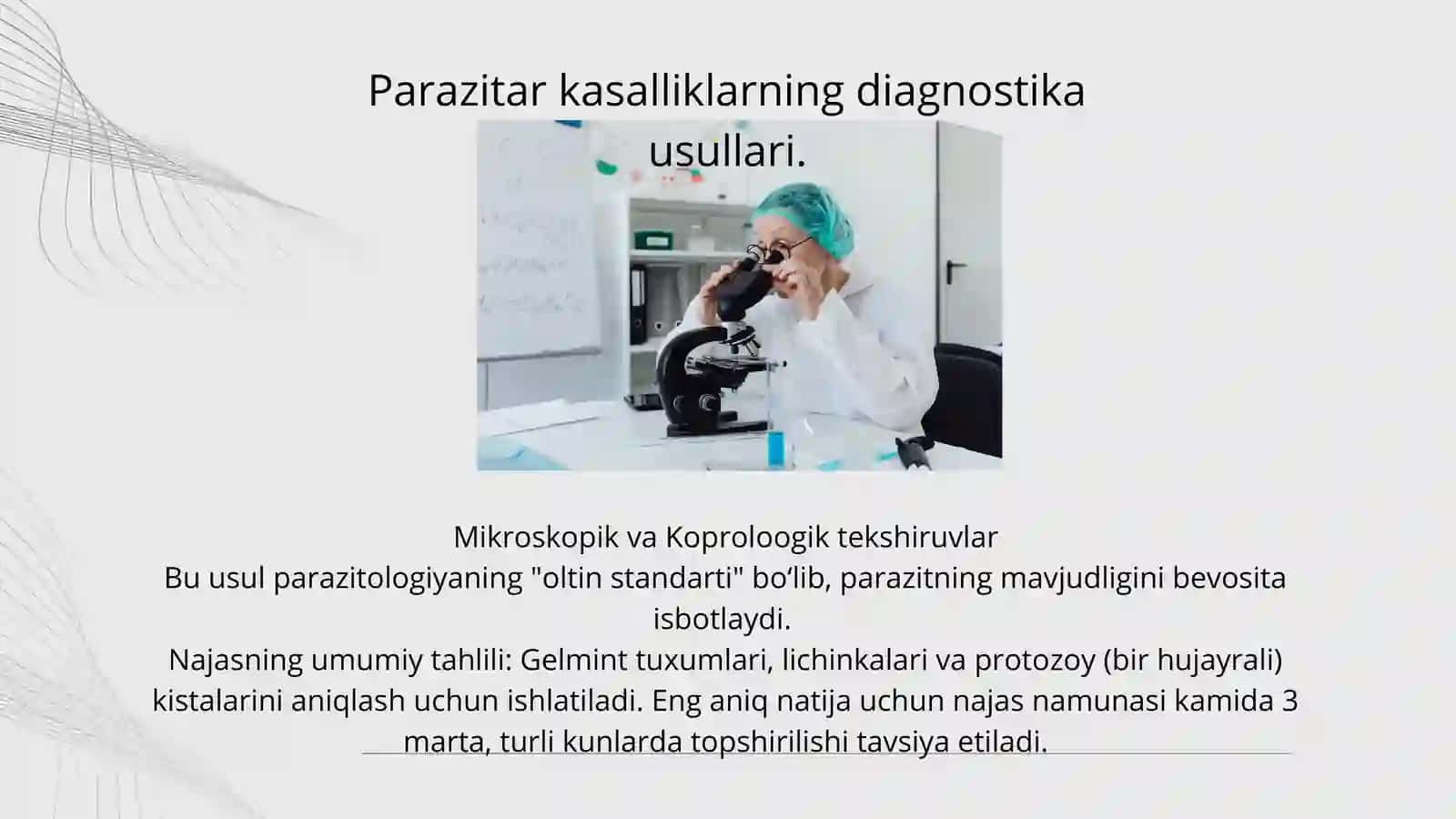 Parazit kasalliklarning diagnostika usullari 2