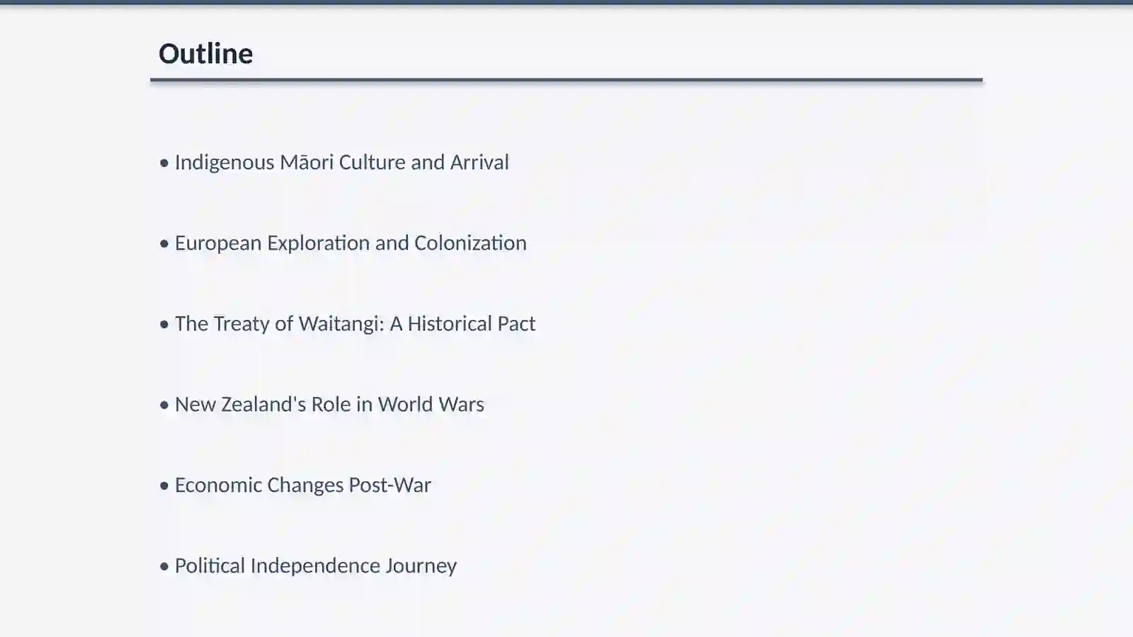 The history of New Zeleand 2
