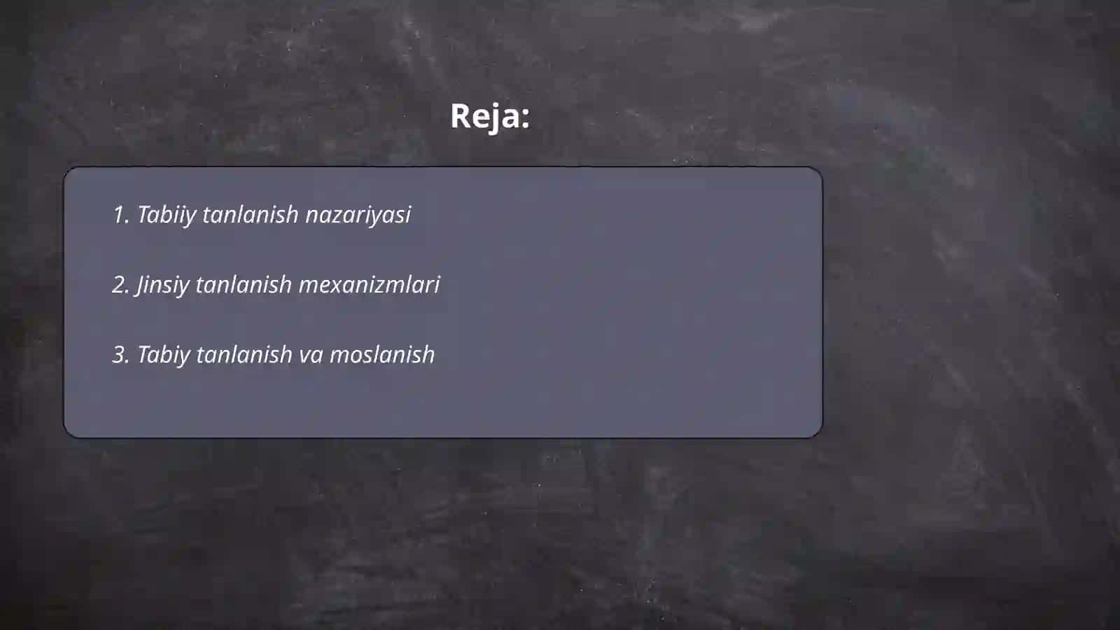 Tabiiy va jinsiy tanlanish nazariyasi 2
